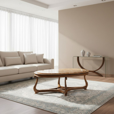 Oval coffee table wood tables side table living room Italian furniture table