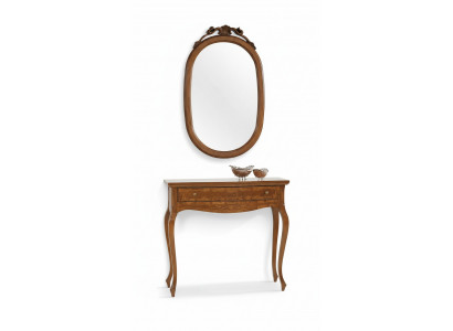 Console table, mirror, sideboard set, wood, Italian furniture style, Elisa, 2-piece, new