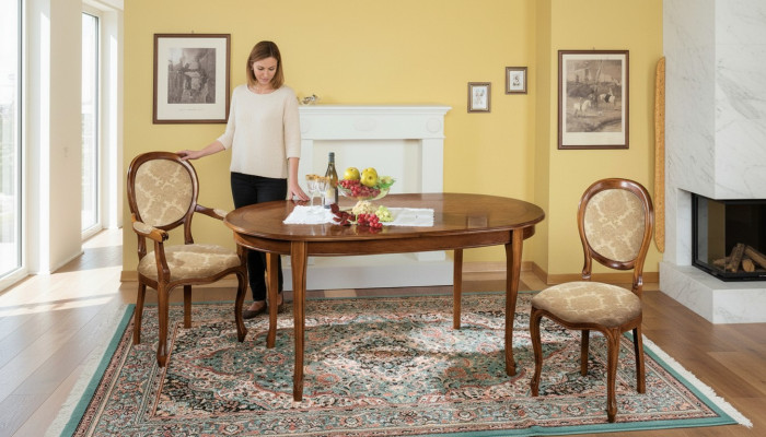 Table Set 2x Chair Dining Chair Chairs Wood Luxury Dining Set 3-piece New
