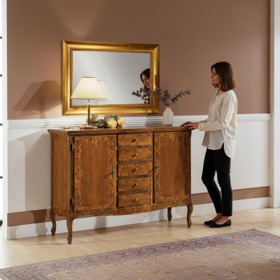 Luxury dresser mirror set wood console sideboard drawers dressers consoles