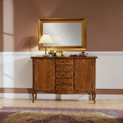 Luxury dresser mirror set wood console sideboard drawers dressers consoles