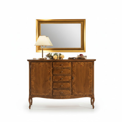 Luxury dresser mirror set wood console sideboard drawers dressers consoles
