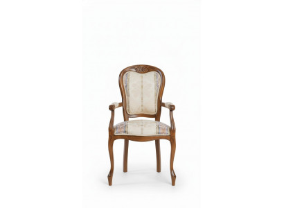 Classic chair with armrests, luxurious wooden dining chair, Italian factory