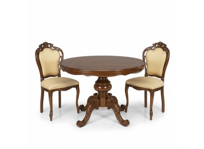 Round dining table dining set dining room set furniture table with chairs 3-piece set