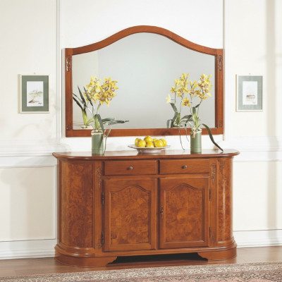 Suite set 2-piece dresser mirror group wood drawers sideboard furniture cabinet