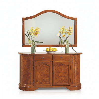 Suite set 2-piece dresser mirror group wood drawers sideboard furniture cabinet
