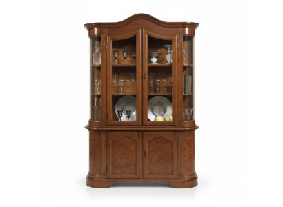 Furniture Glass Display Cabinet Wood Brown Glass Display Shelves Italian Classic Furniture New
