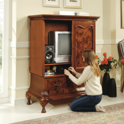 TV cabinet wall, television cabinet, concealed TV with doors, RTV sideboard, wood.
