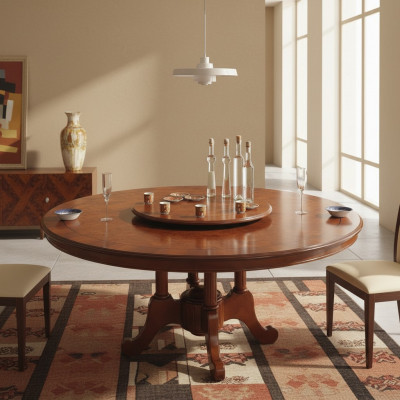 Round dining table Italian furniture dining room tables wood table brown tables