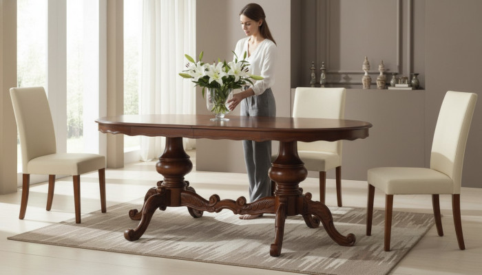 Table Oval Dining Table Italian Furniture Dining Room Tables Wood Brown Tables New