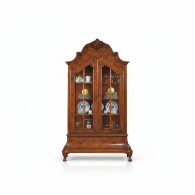 Glass display cabinets living room furniture brown display cabinet classic Italian cabinet