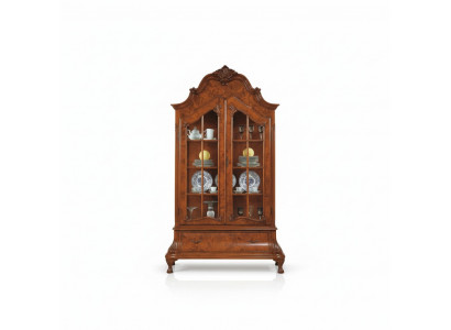 Glass display cabinets living room furniture brown display cabinet classic Italian cabinet