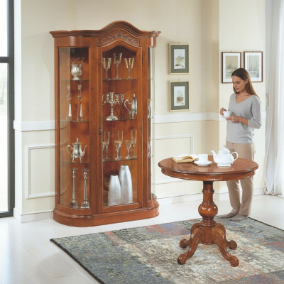 Living room table set with display cabinet, glass cabinet, cupboard, sideboard complete 2-piece. New