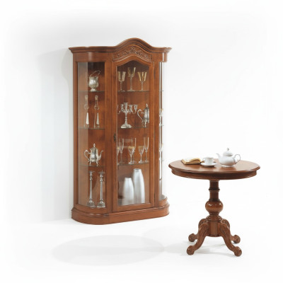 Living room table set with display cabinet, glass cabinet, cupboard, sideboard complete 2-piece. New