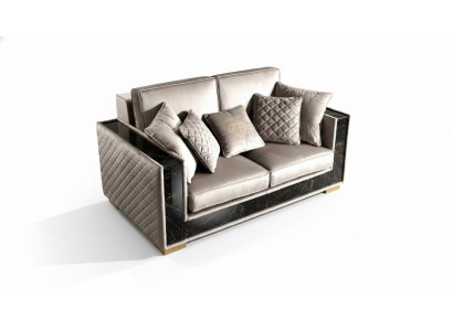 Sofa 2-seater modern design upholstered fabric sofas seating furniture living landscape grey