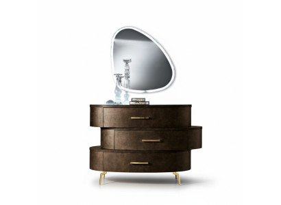 Dresser with mirror, dressers, bedroom, wardrobe, wood, modern design, brown set
