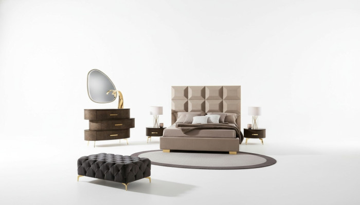 Luxury 5-piece set. Bedroom bed, nightstand, dresser, mirror set, double new