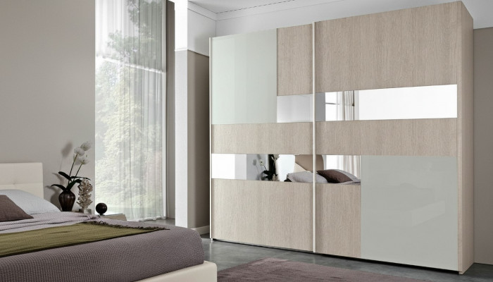 Wardrobe sliding doors mirror cabinets bedroom Italian furniture