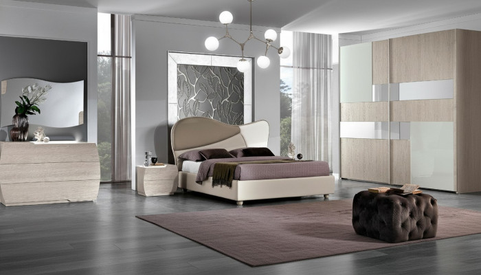 6-piece bedroom set bed, nightstand, dresser, mirror, wardrobe suite