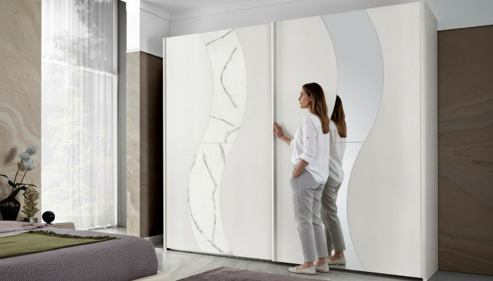 Wardrobe with sliding doors bedroom cabinet cabinets wood design modern