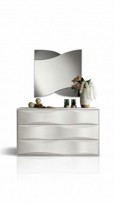 Luxury set dresser with mirror chest of drawers console set wood modern design white
