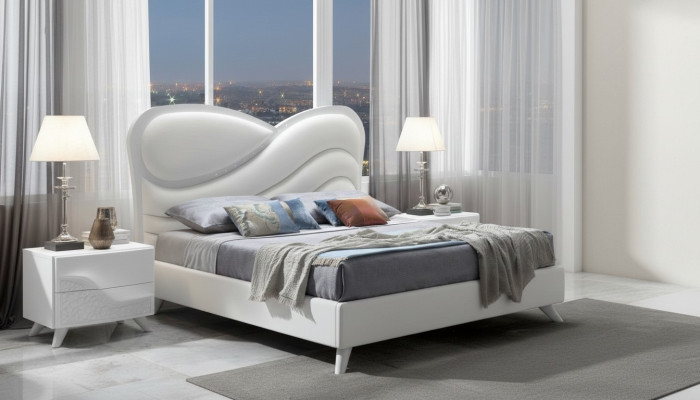 Double bed bed bed frame bed frames white double modern luxury Italy style new