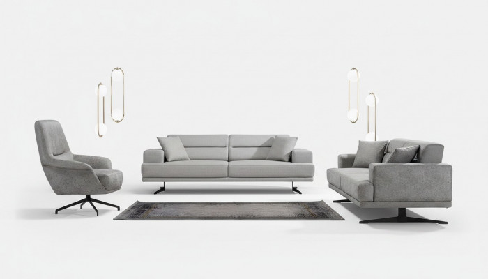 Sofa set 3+1+1 seater set sofa armchair sofas leather upholstery design seat