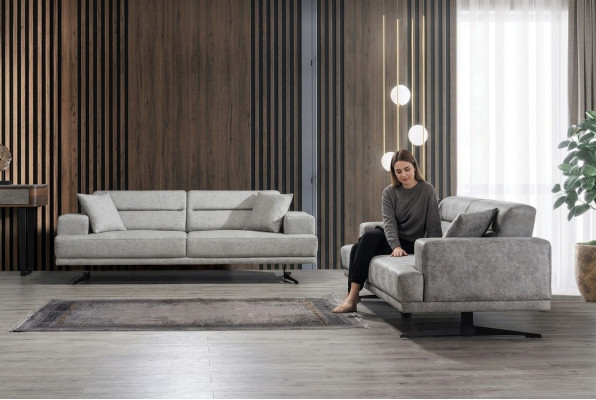 Sofa set 3+3 seater set sofa sofas leather upholstery design seat modern