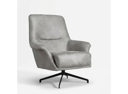 Armchair Design Couch Sofa Relax Leather Lounge Club Seat Luxury Seating Gray Modern