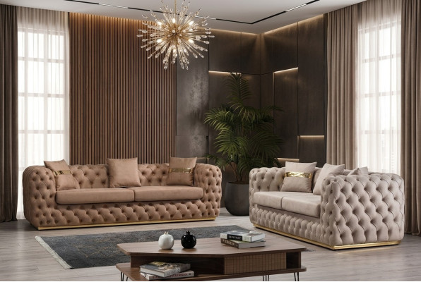 Upholstery Suite Sofa Suite 3+3 Seater Chesterfield Luxury Suite Sofas Leather
