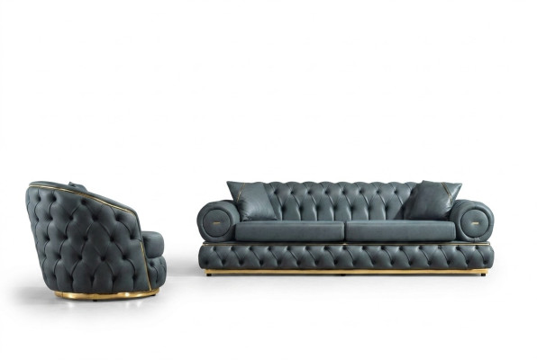 Sofa set 3+1 seater set sofa sofas leather armchair luxury chesterfield