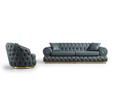 Sofa set 3+1 seater set sofa sofas leather armchair luxury chesterfield