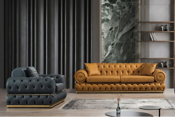 Luxury Chesterfield Sofa Set 3+1 Seat Sofa Set Armchair Sofas Upholstery