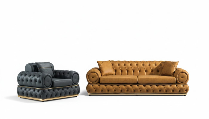 Luxury Chesterfield Sofa Set 3+1 Seat Sofa Set Armchair Sofas Upholstery