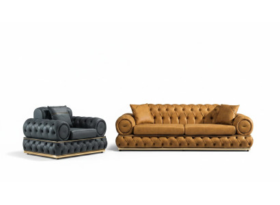 Luxury Chesterfield Sofa Set 3+1 Seat Sofa Set Armchair Sofas Upholstery