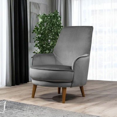Armchair seat modern design living room upholstery single-seater relax gray style luxury