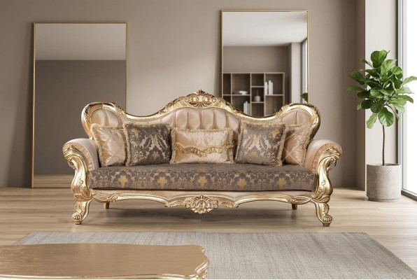 Sofa 3-seater sofas, seating classic couch, luxury textile, living room three-seater, new
