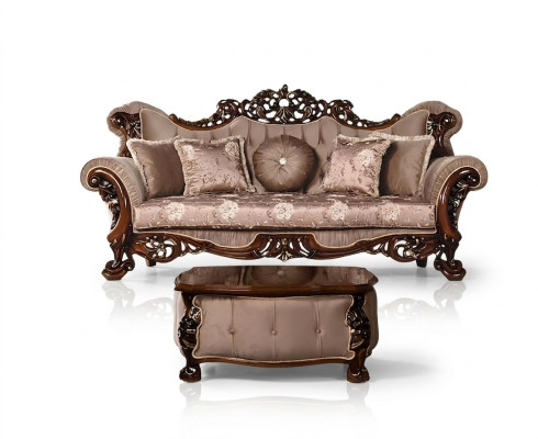 Sofa 3-seater Classic Three-seater Sofas Fabric Textile Design Baroque Rococo New