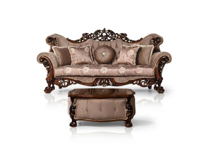 Sofa 3-seater Classic Three-seater Sofas Fabric Textile Design Baroque Rococo New