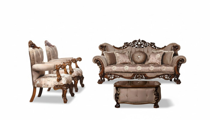 Sofa set 3+1+1 seating set armchair sofas seat fabric luxury baroque furniture