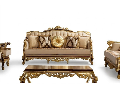 Three-seater sofa 3-seater Baroque Rococo couch luxury sofas fabric textile design