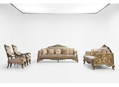 Sofa set 3+3+1+1 seater coffee table sofa sofas armchair fabric 225 cm set of 5 pieces