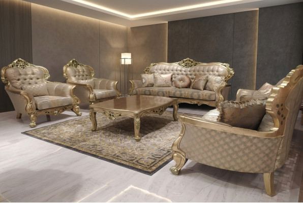 5-piece sofa set 3+3+1+1 seater coffee table set fabric sofas couch