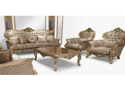Luxury Suite Sofa Set 3+1+1 Seater Sofa Fabric Sofas Classic Baroque New