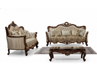 Luxury Set Sofa Set 3+3 Seater Coffee Table Sofa Couch Sofas Set Baroque