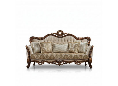 Sofa 3 seater Baroque Rococo fabric three-seater sofas luxury living room Baroque style