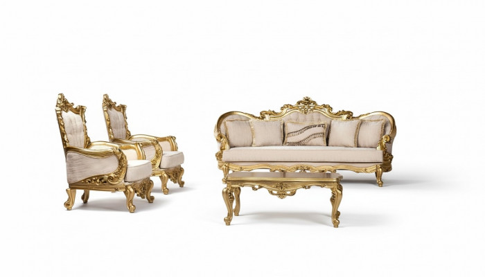 Couch Set Sofa Set 3+1+1 Seater Armchair Sofa Set Fabric Sofa Baroque New