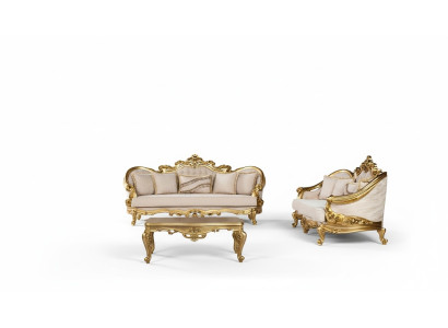 Luxury Sofa Set 3+3 Seater Armchair Sofa Set Fabric Baroque Seating Group Set