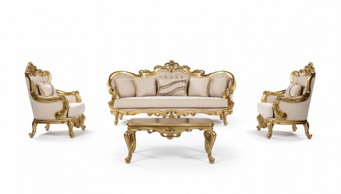 Sofa 3-seater fabric three-seater sofas luxury living room baroque style couch baroque new
