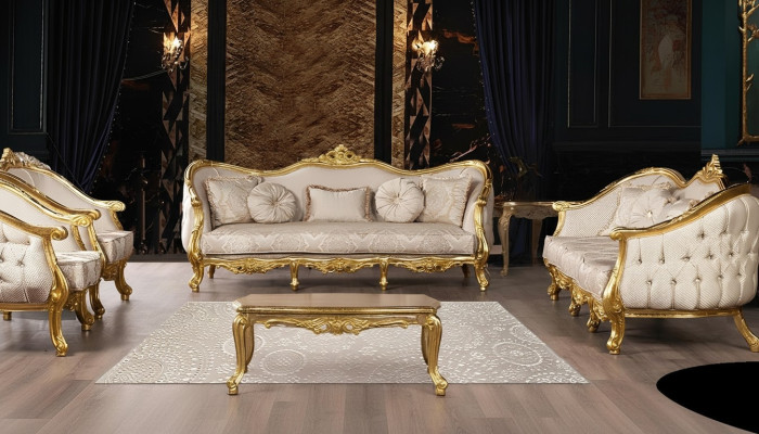 Sofa set 3+3 seater sofa sofas armchair seating suite fabric living room baroque